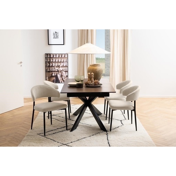 Stół Irwine 168/210cm brązowy/czarny - ACTONA